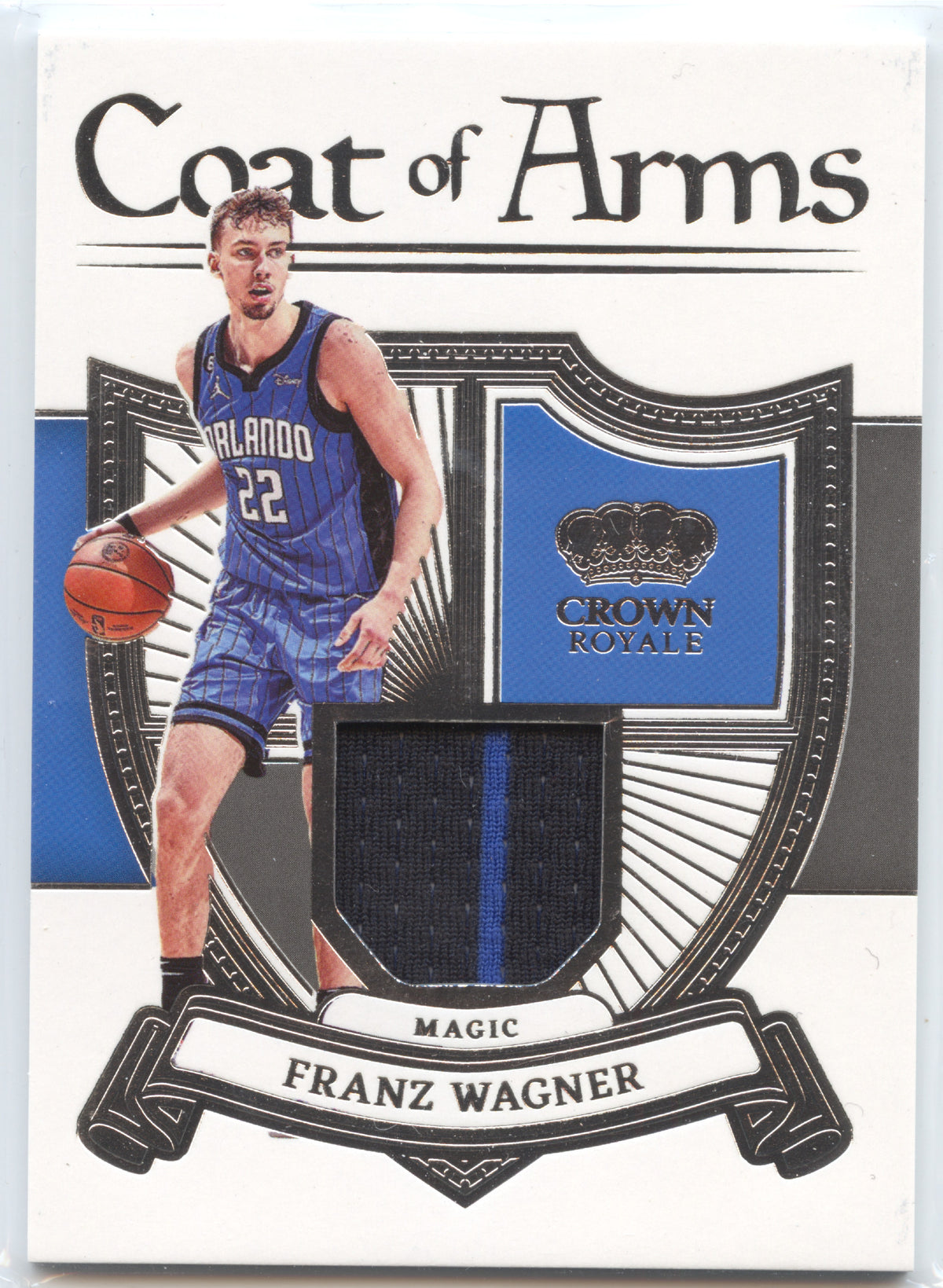 Basketball NBA Franz Wagner - 2022-23 Panini Crown Royale Basketball - Coat of Arms Game Worn Relic - Orlando Magic #COA-FZW Trading Card Original