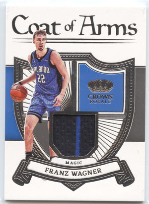 Basketball NBA Franz Wagner - 2022-23 Panini Crown Royale Basketball - Coat of Arms Game Worn Relic - Orlando Magic #COA-FZW Trading Card Original