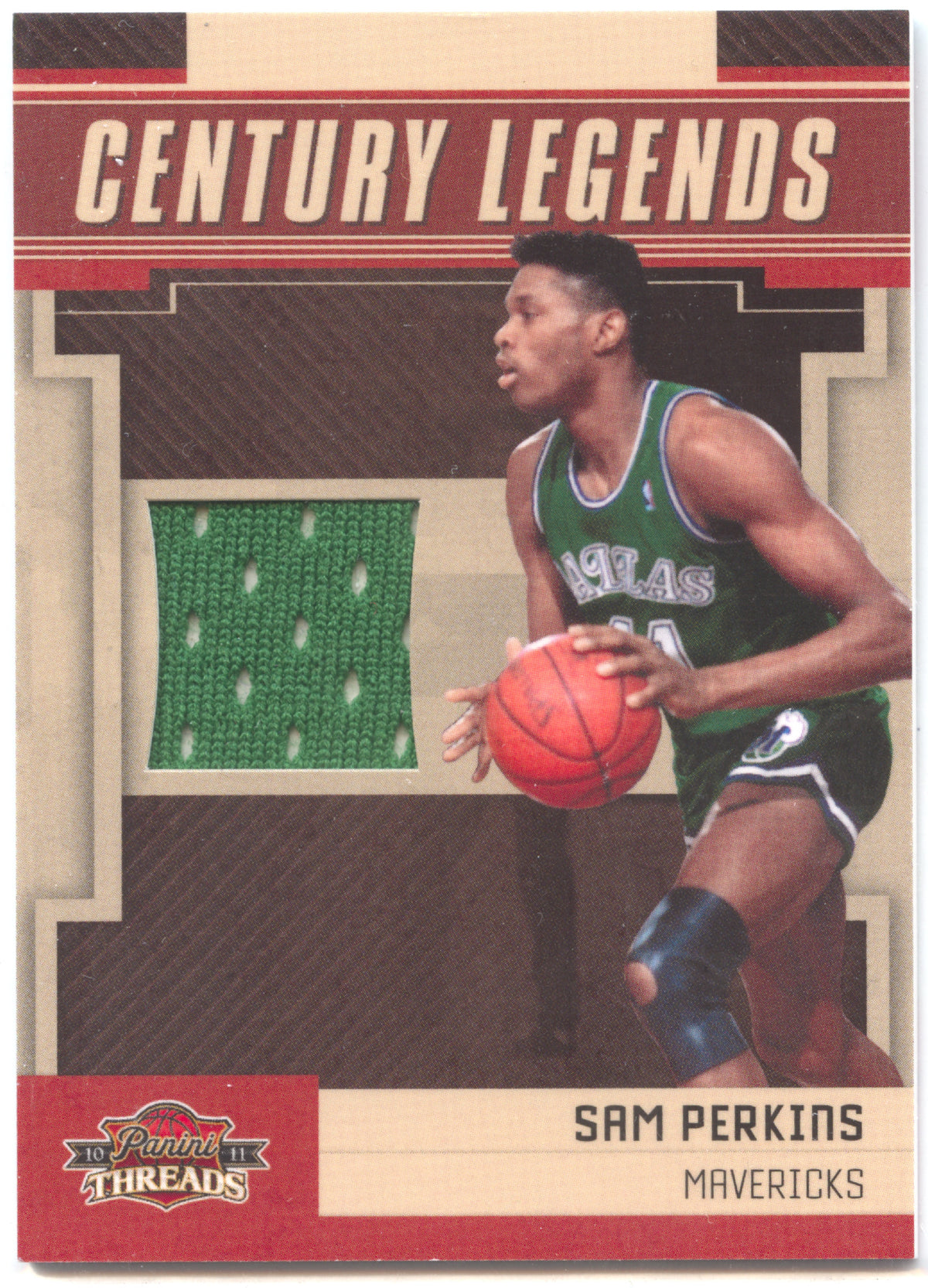 Basketball NBA Sam Perkins - 2010-11 Panini Threads Century Legends - Game Worn Relic /399 - Dallas Mavericks #11 Trading Card Original