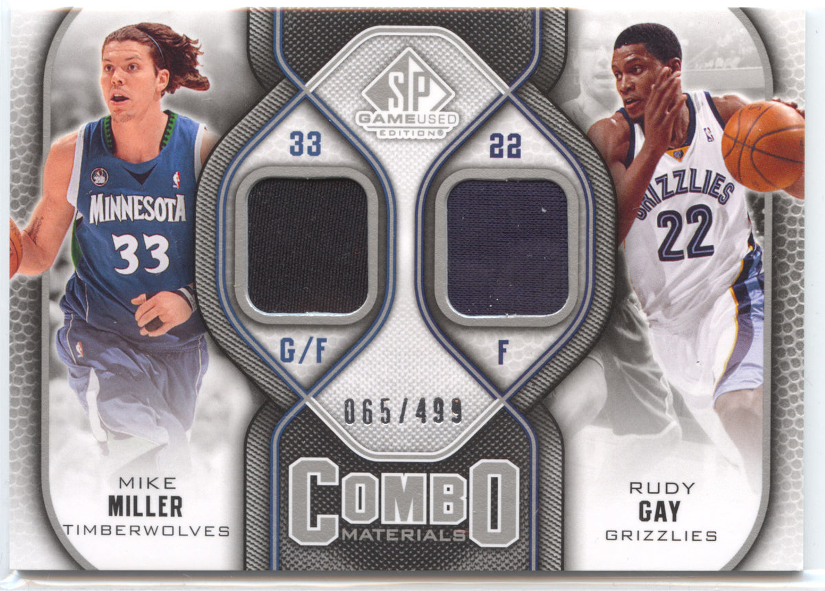 Basketball NBA Mike Miller - 2009-10 NBA SP Game Used - Game-Used Double Relic /499 - Minnesota Timberwolves / Memphis Grizzlies #CM-MG Trading Card Original
