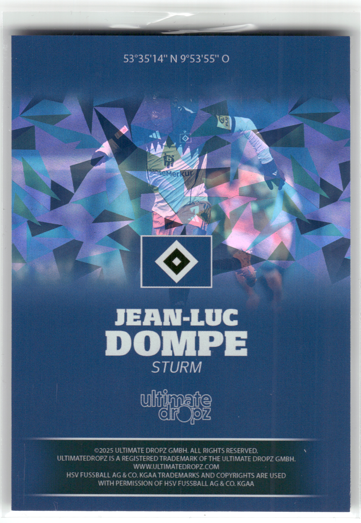 Fußball Jean-Luc Dompe - 2025 Ultimate Dropz HSV - Hamburger SV Trading Card Original