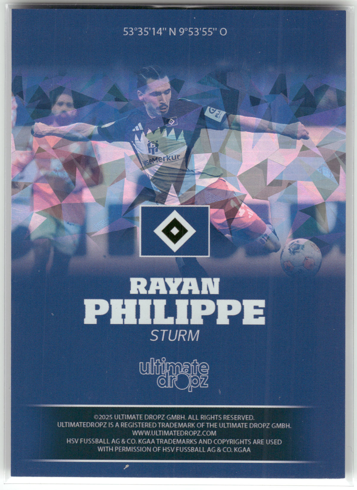 Fußball Rayan Philippe - 2025 Ultimate Dropz HSV - Hamburger SV Trading Card Original