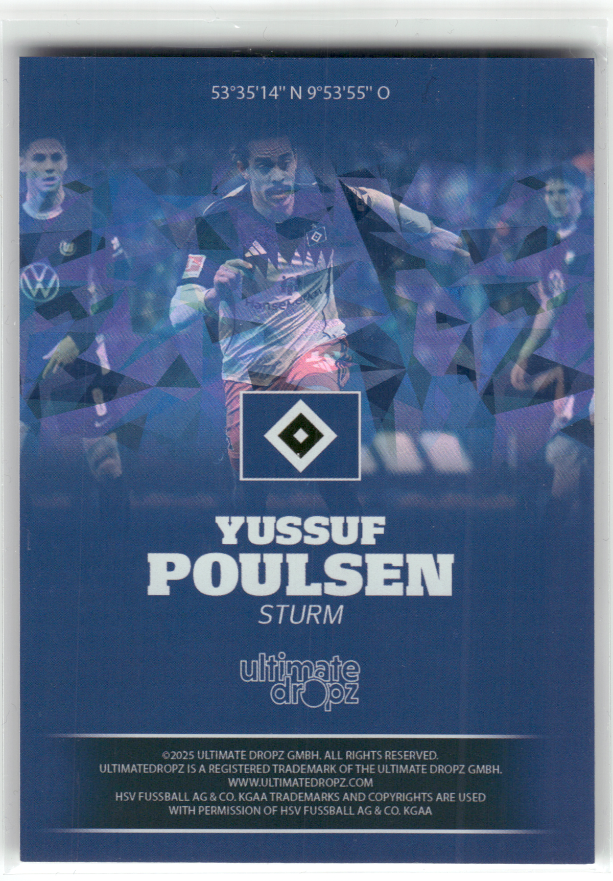 Fußball Yussuf Poulsen - 2025 Ultimate Dropz HSV - Hamburger SV Trading Card Original