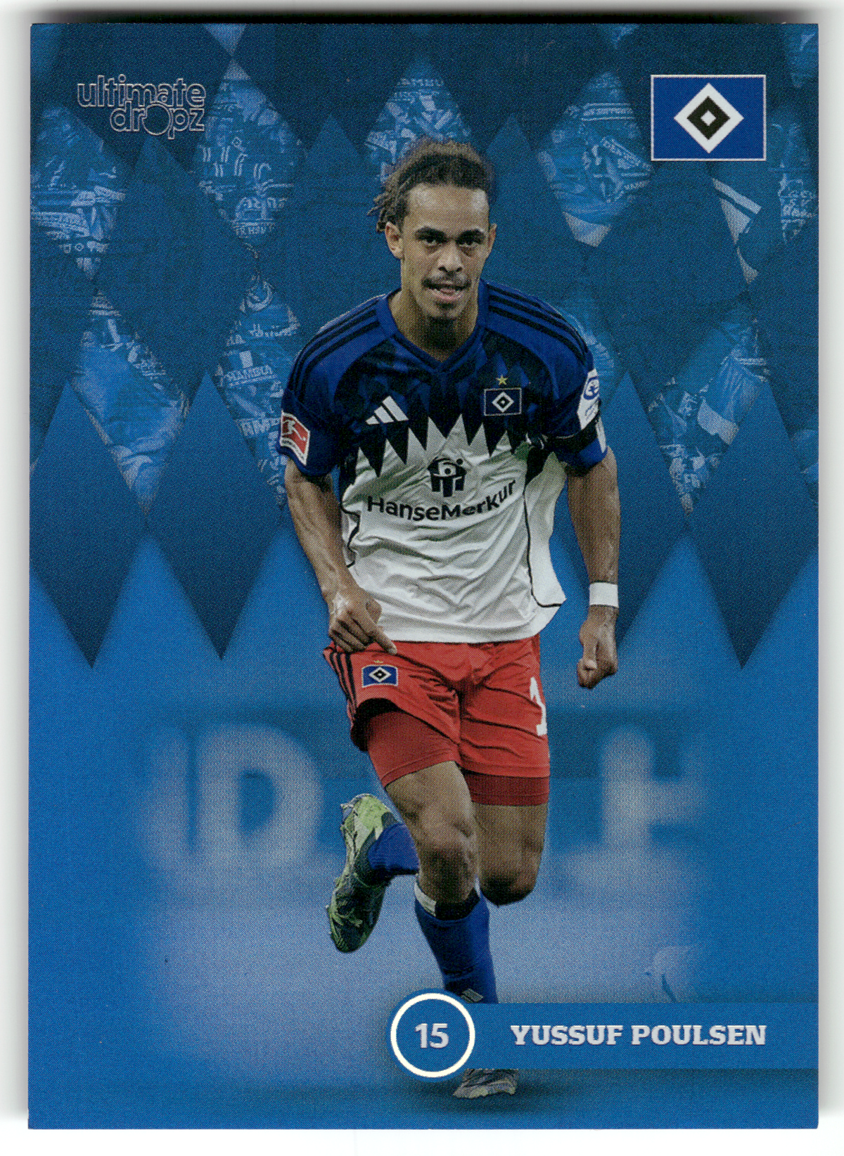 Fußball Yussuf Poulsen - 2025 Ultimate Dropz HSV - Hamburger SV #15 Trading Card Original