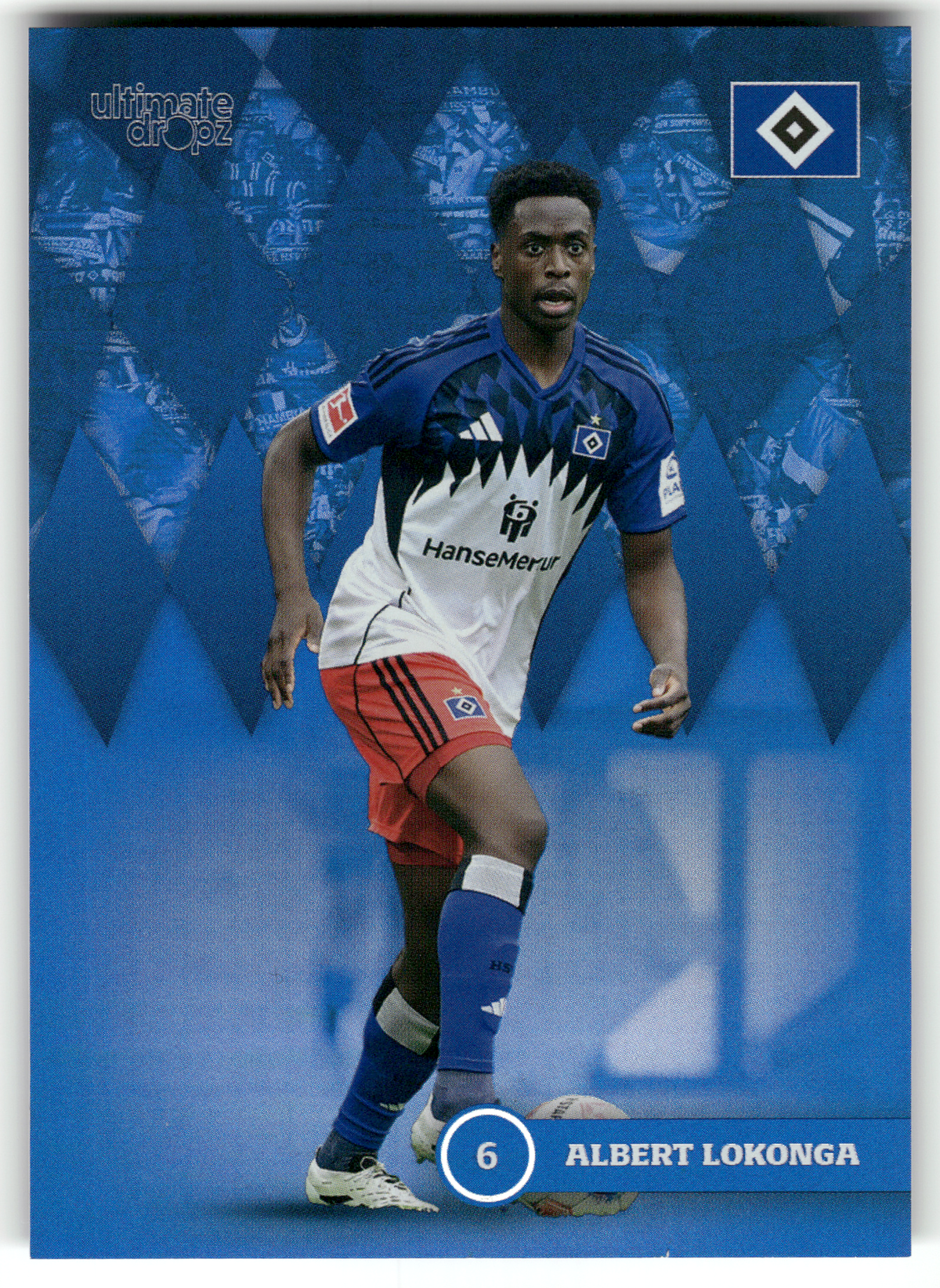 Fußball Albert Lokonga - 2025 Ultimate Dropz HSV - Hamburger SV #6 Trading Card Original