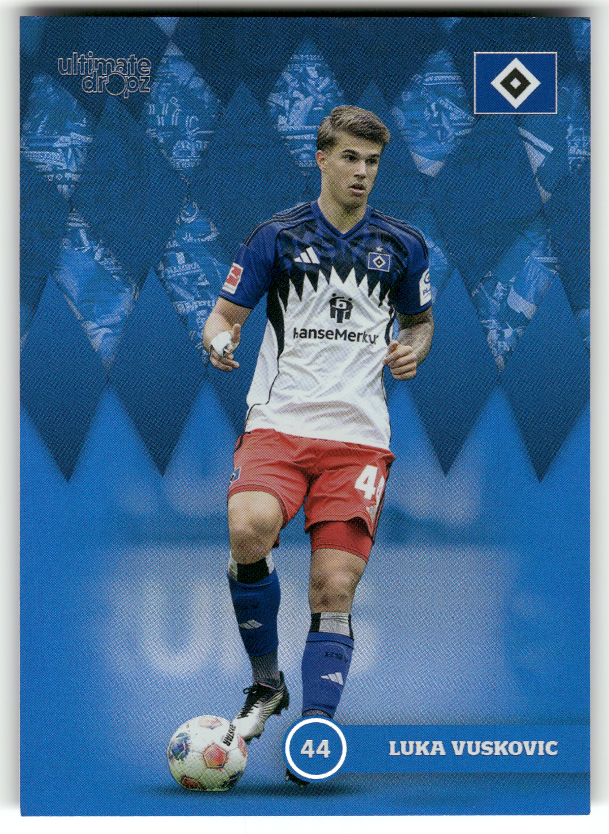 Fußball Luka Vuskovic - 2025 Ultimate Dropz HSV - Hamburger SV #44 Trading Card Original