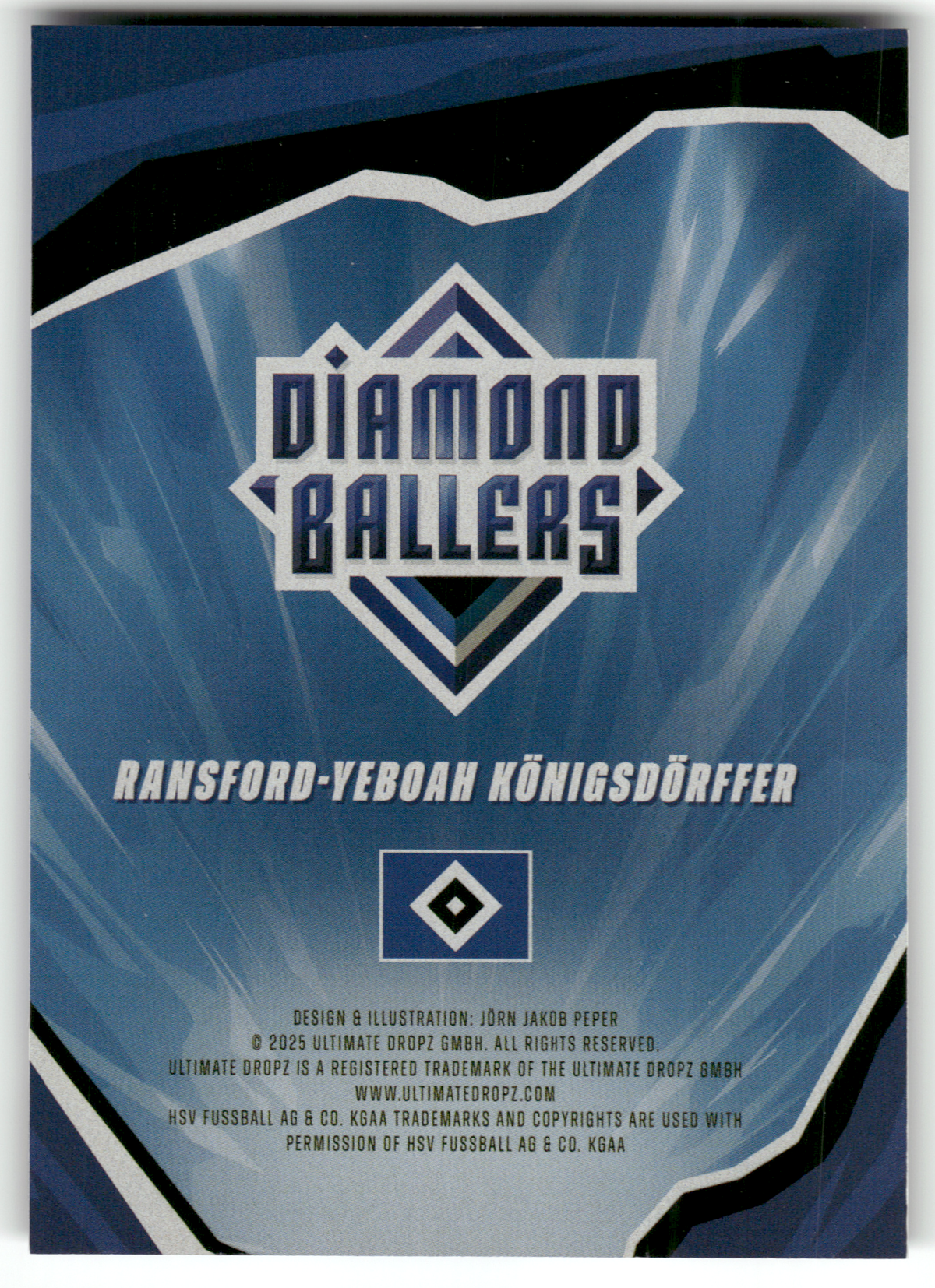 Fußball Ransford-Yeboah Königsdörffer - 2025 Ultimate Dropz Diamond Ballers - Hamburger SV Trading Card Original