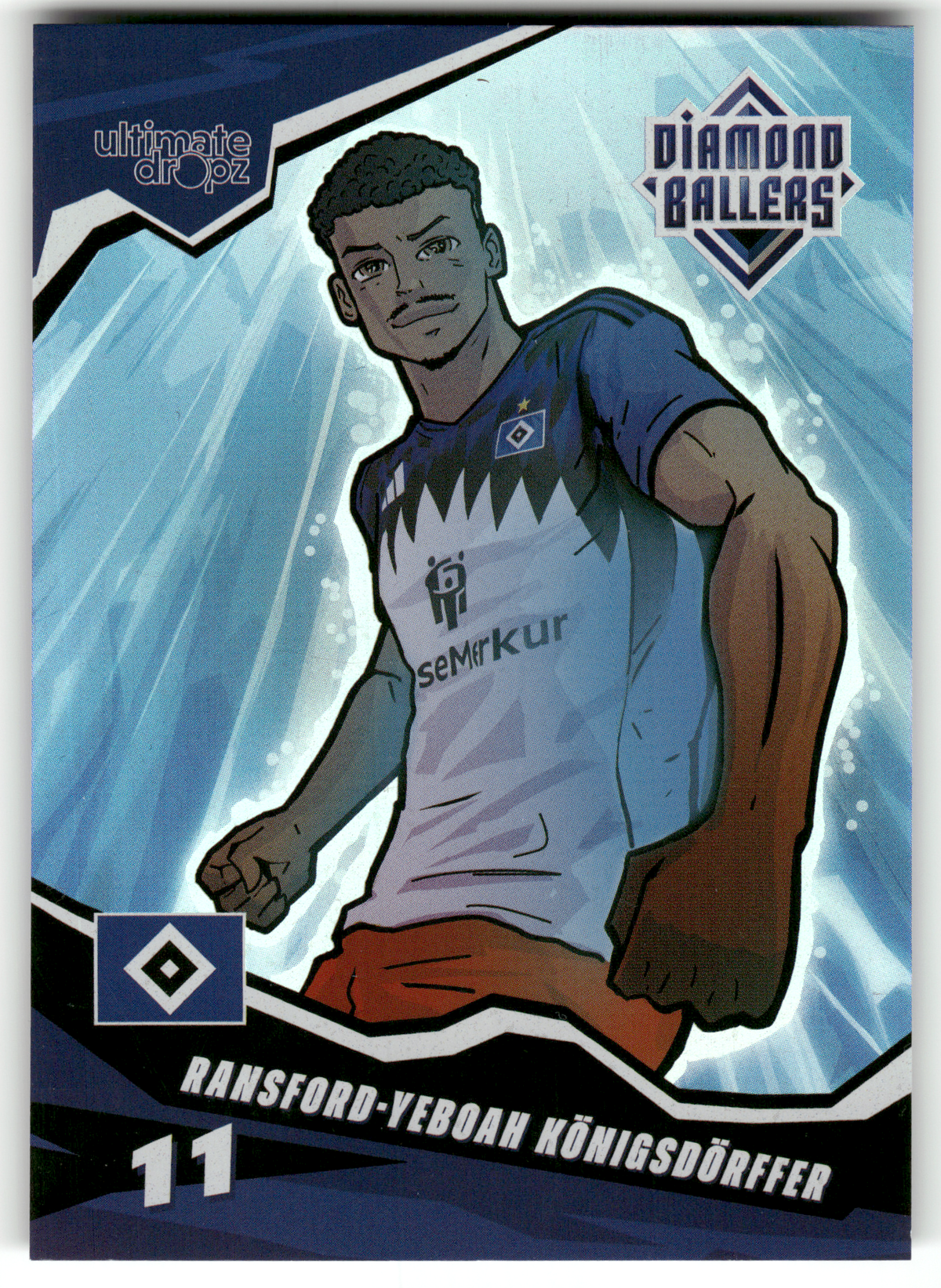 Fußball Ransford-Yeboah Königsdörffer - 2025 Ultimate Dropz Diamond Ballers - Hamburger SV Trading Card Original