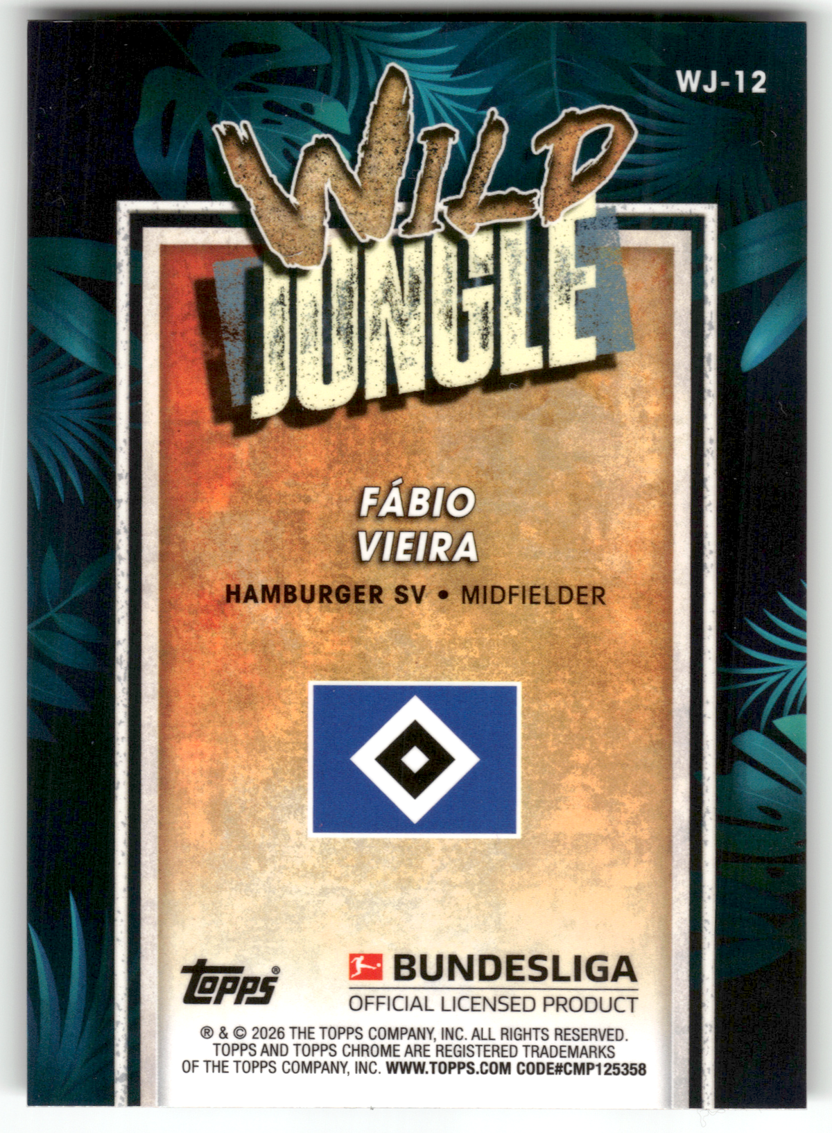 Fußball Fábio Vieira - 2025-26 Topps Chrome Bundesliga - Hamburger SV #WJ-12 Trading Card Original