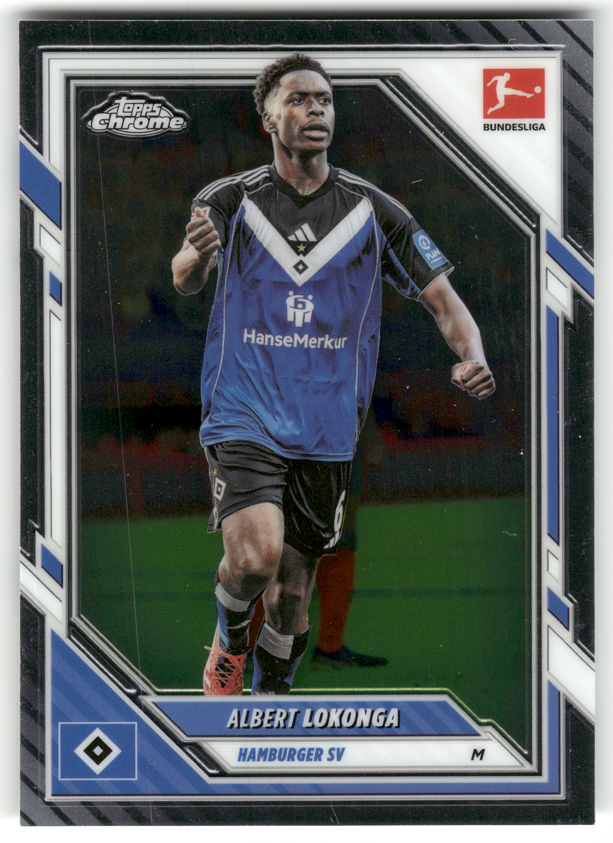 Fußball Albert Lokonga - 2025-26 Topps Chrome Bundesliga - Hamburger SV #37 Trading Card Original