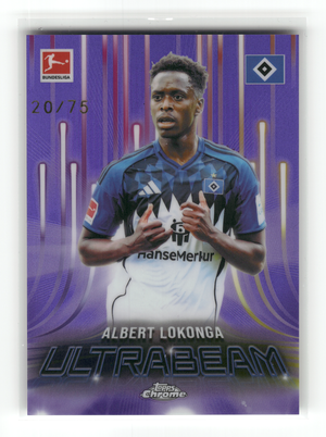 Fußball Albert Lokonga - 2025-26 Topps Chrome Bundesliga - Ultrabeam Purple /75 - Hamburger SV #UB-5 Trading Card Original