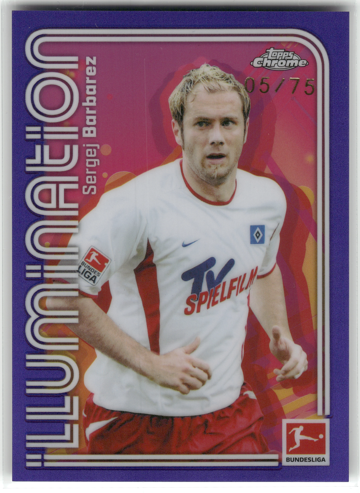 Fußball Sergej Barbarez - 2025-26 Topps Chrome Bundesliga - Illumination Purple /75 - Hamburger SV #ILU-12 Trading Card Original