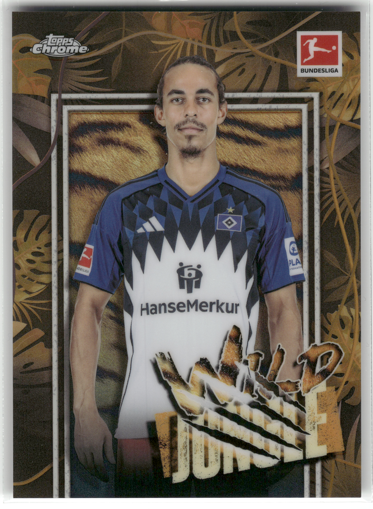 Fußball Yussuf Poulsen - 2025-26 Topps Chrome Bundesliga - Wild Jungle Tiger - Hamburger SV #WJ-3 Trading Card Original