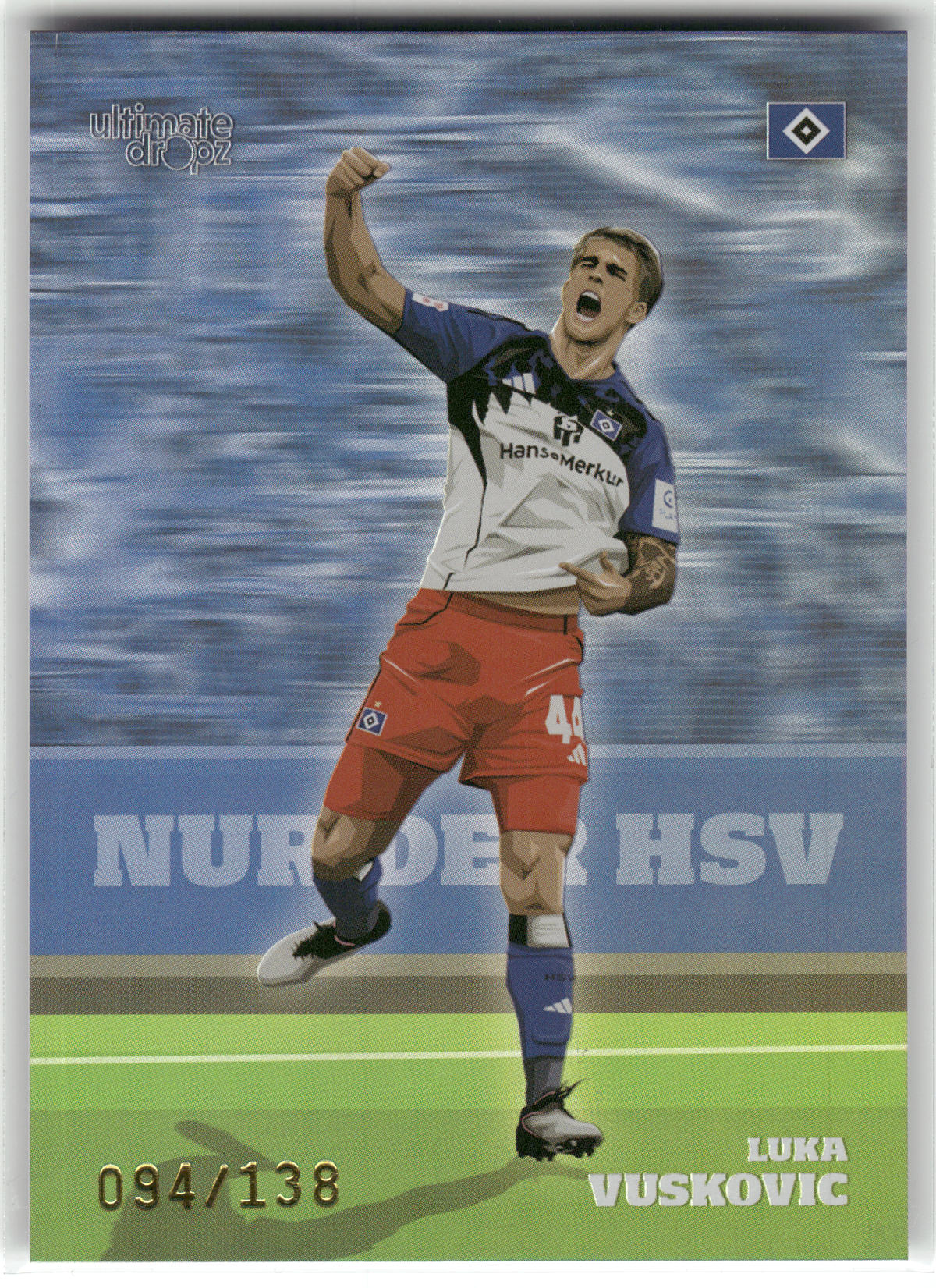 Fußball Luka Vuskovic - 2025 Ultimate Dropz HSV - /138 - Hamburger SV Trading Card Original