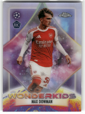 Fußball Max Dowman Rookie - 2025-26 Topps Chrome UEFA CL - Wonderkids Rookie - Arsenal FC #WK-4 Trading Card Original