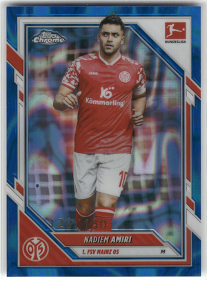 Fußball Nadiem Amiri - 2025-26 Topps Chrome Bundesliga - Blue Lava /150 - 1. FSV Mainz 05 #70 Trading Card Original
