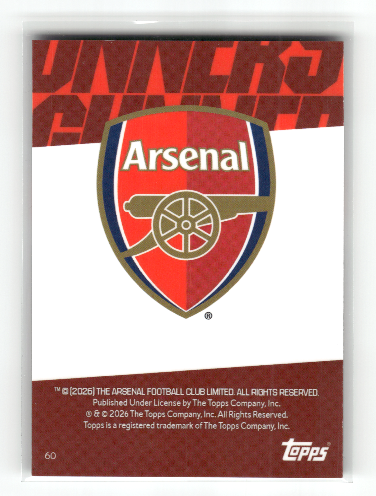 Fußball Cristhian Mosquera - 2026 Topps Chrome Arsenal - True Black 06/10 - Arsenal #60 Trading Card Original