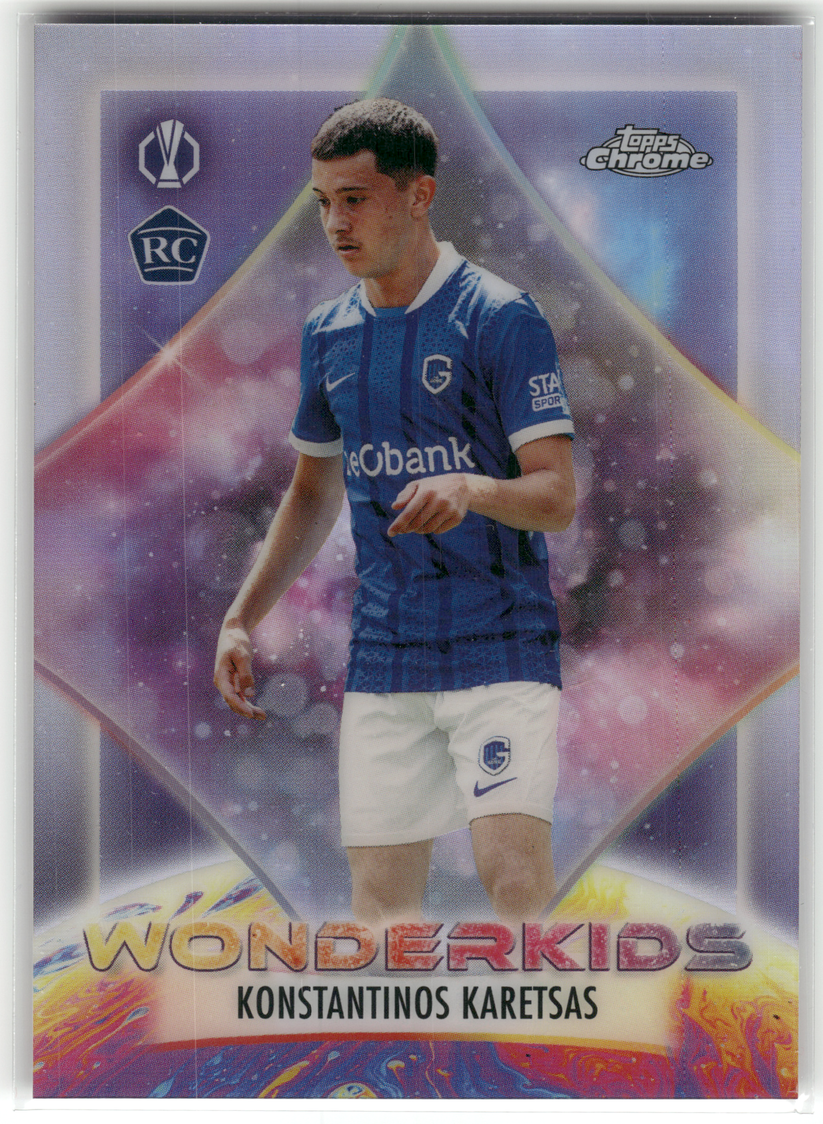 Fußball Konstantinos Karetsas Rookie - 2025-26 Topps Chrome UEFA Europa League - KRC Genk #WK-12 Trading Card Original