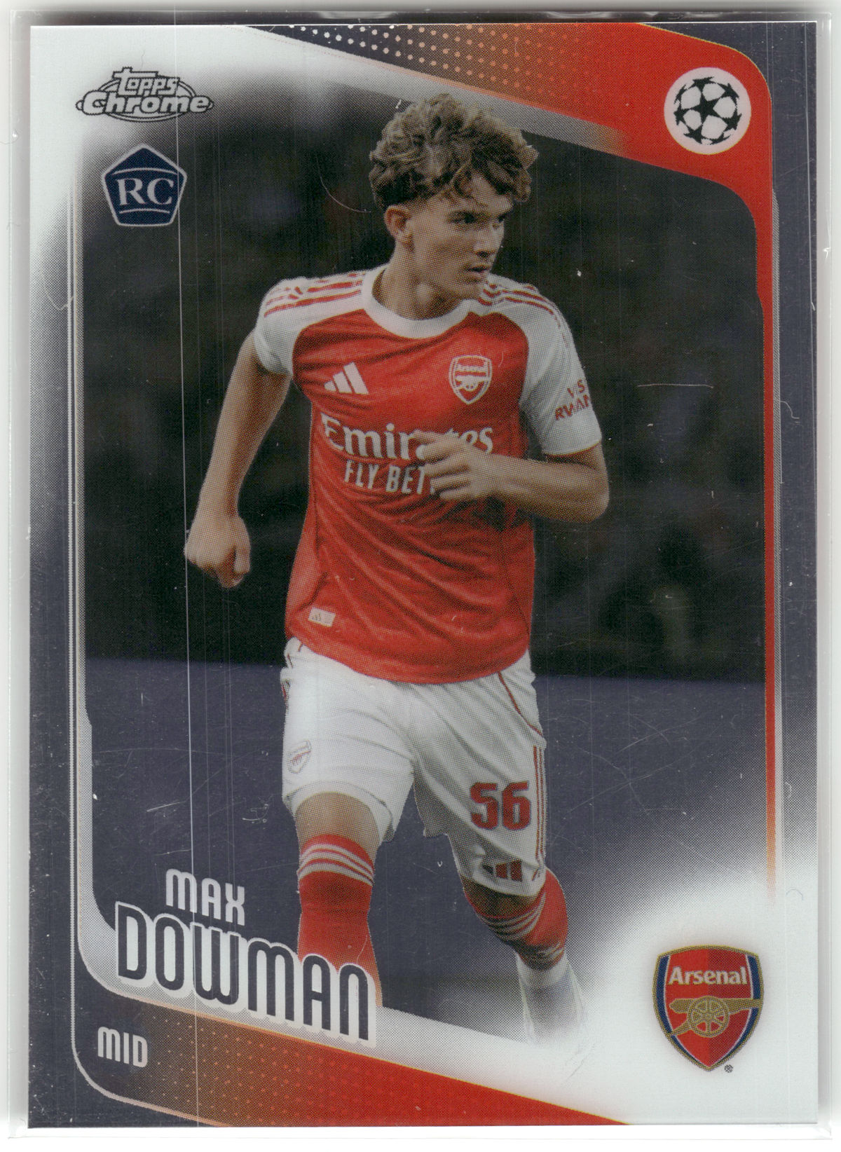 Fußball Max Dowman Rookie - 2025-26 Topps Chrome UEFA CL - Arsenal FC #57 Trading Card Original