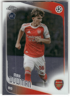 Fußball Max Dowman Rookie - 2025-26 Topps Chrome UEFA CL - Arsenal FC #57 Trading Card Original