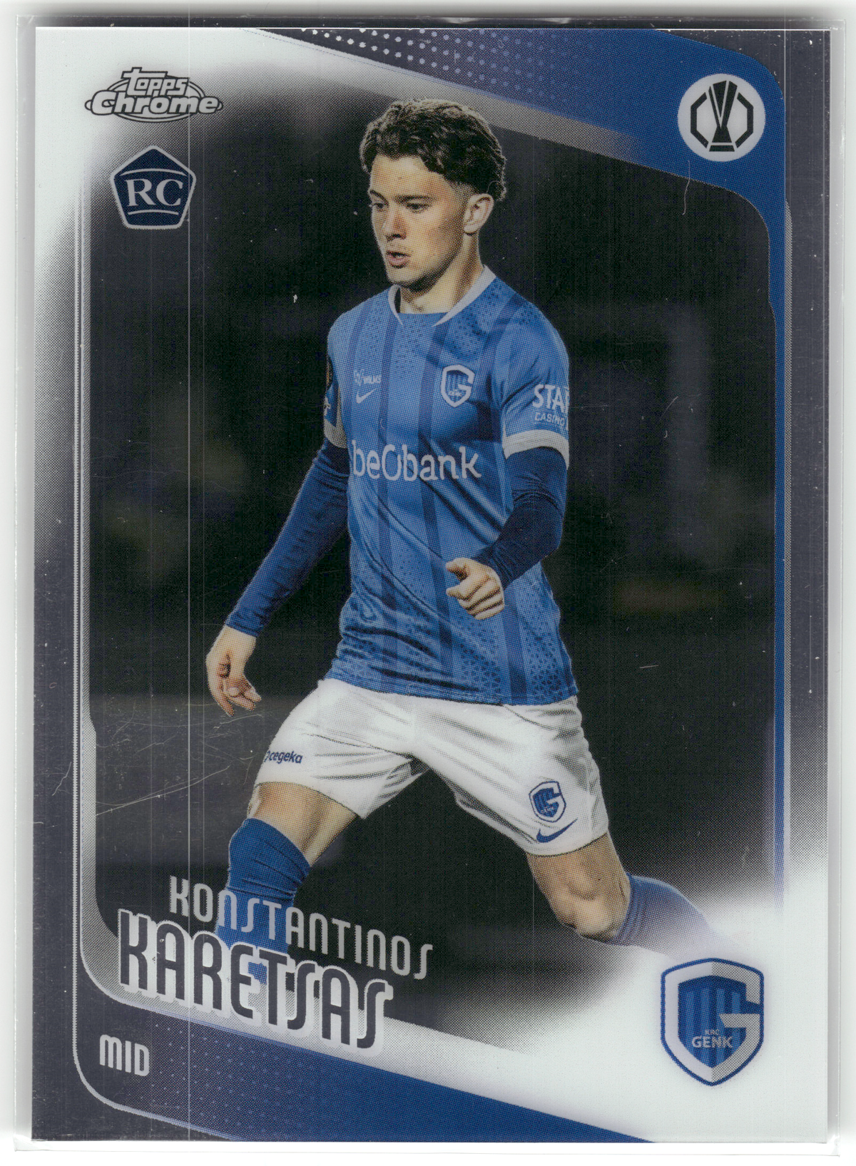 Fußball Konstantinos Karetsas Rookie - 2025-26 Topps Chrome UEFA Europa League - KRC Genk #150 Trading Card Original