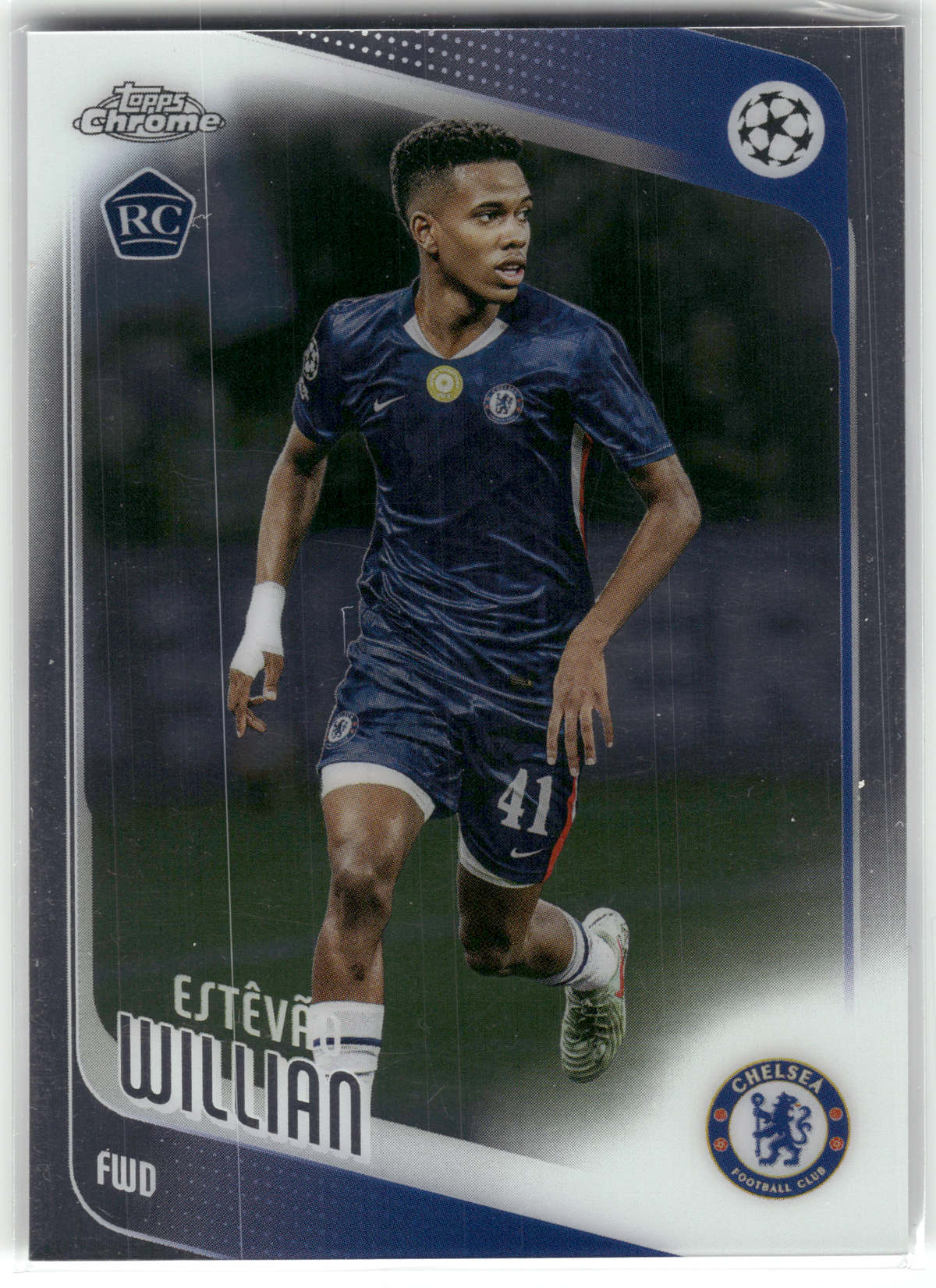 Fußball Estêvão Willian Rookie - 2024-25 Topps Chrome UEFA CL - Chelsea FC #66 Trading Card Original