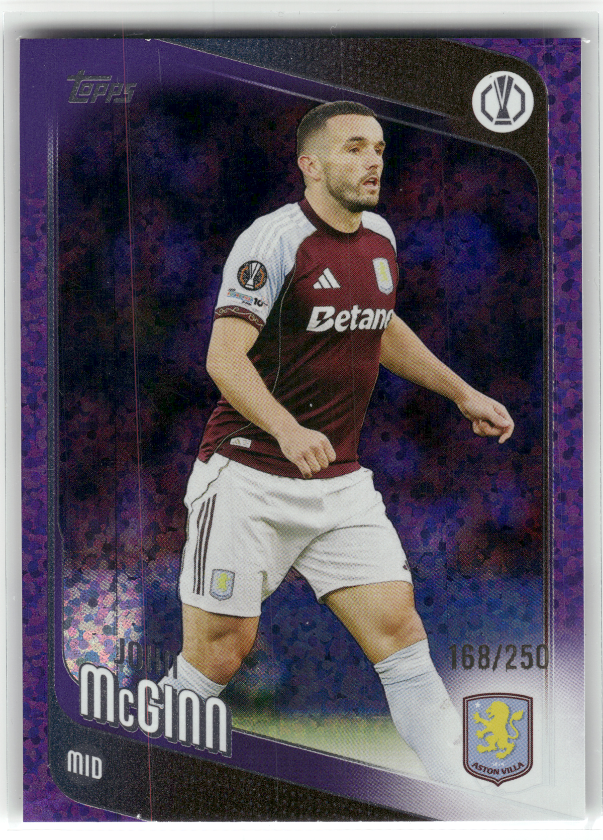 Fußball John McGinn - 2025-26 Topps UEFA Europa League - Purple Mini Diamonds /250 - Aston Villa #28 Trading Card Original