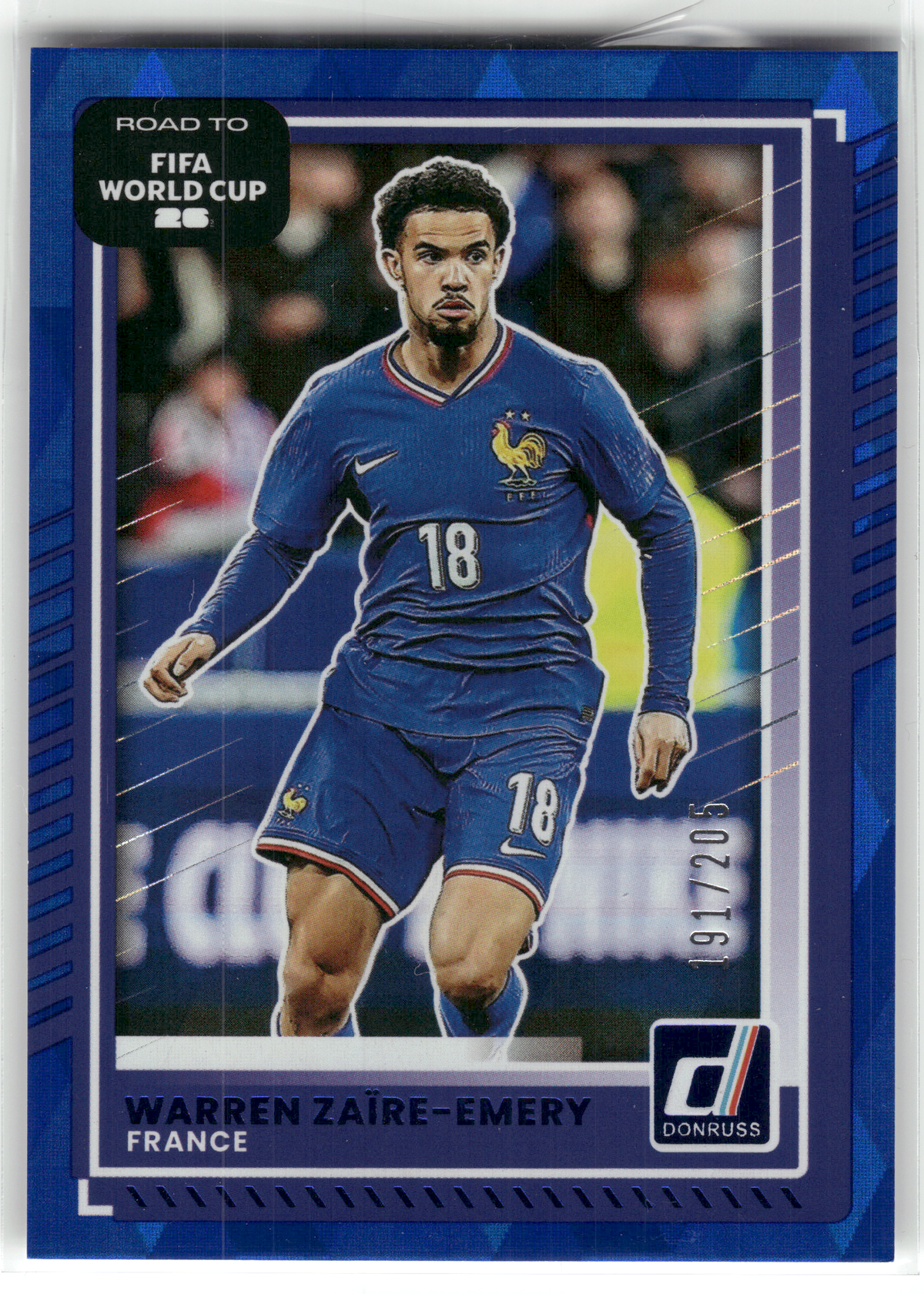 Fußball Warren Zaïre-Emery - 2025-26 Panini Donruss Road to FIFA World Cup 26 Soccer - True Blue /205 - France #149 Trading Card Original