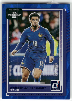 Fußball Warren Zaïre-Emery - 2025-26 Panini Donruss Road to FIFA World Cup 26 Soccer - True Blue /205 - France #149 Trading Card Original