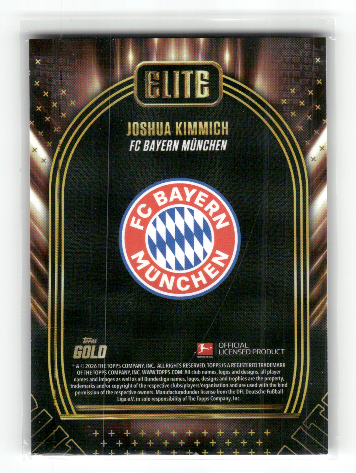 Fußball Joshua Kimmich - 2025-26 Topps Gold Bundesliga Elite - FC Bayern München Trading Card Original