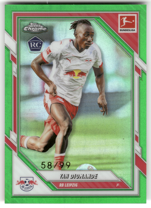 Fußball Yan Diomande Rookie - 2025-26 Topps Chrome Bundesliga - /99 - RB Leipzig #59 Trading Card Original