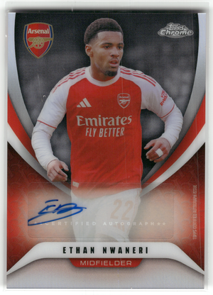 Fußball Ethan Nwaneri - 2025-26 Topps Chrome Arsenal 2025/26 - Auto - Arsenal #BC-EN Trading Card Original