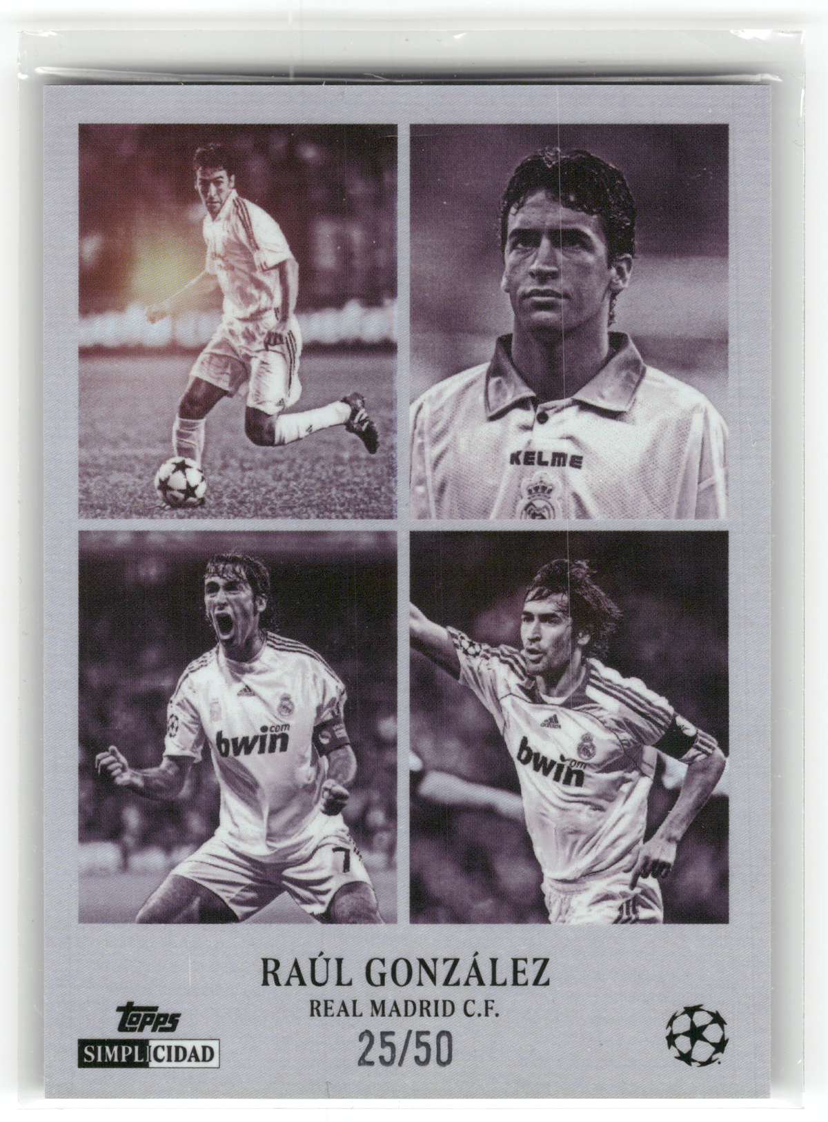 Fußball Raúl González - 2024 Topps Simplicidad UEFA CL - Raices /50 - Real Madrid C.F. Trading Card Original
