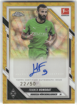 Fußball Franck Honorat - 2025-26 Topps Chrome Bundesliga - Gold Wave Auto /50 - Borussia Mönchengladbach #BA-FH Trading Card Original