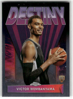 Basketball NBA Victor Wembanyama Rookie - 2023-24 Topps Chrome Basketball - Destiny Rookie Card - San Antonio Spurs #D-1 Trading Card Original