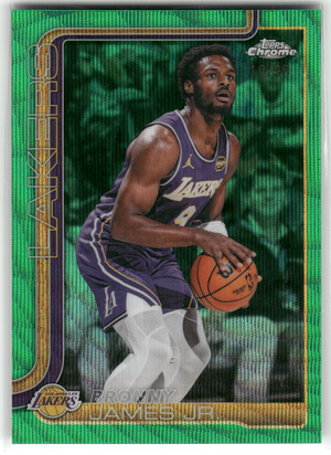 Basketball NBA Bronny James Jr. - 2025-26 Topps Chrome - Green Wave /99 - Los Angeles Lakers #103 Trading Card Original