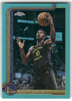 Basketball NBA Jimmy Butler III - 2025-26 Topps Chrome - True Aqua /199 - Golden State Warriors #15 Trading Card Original