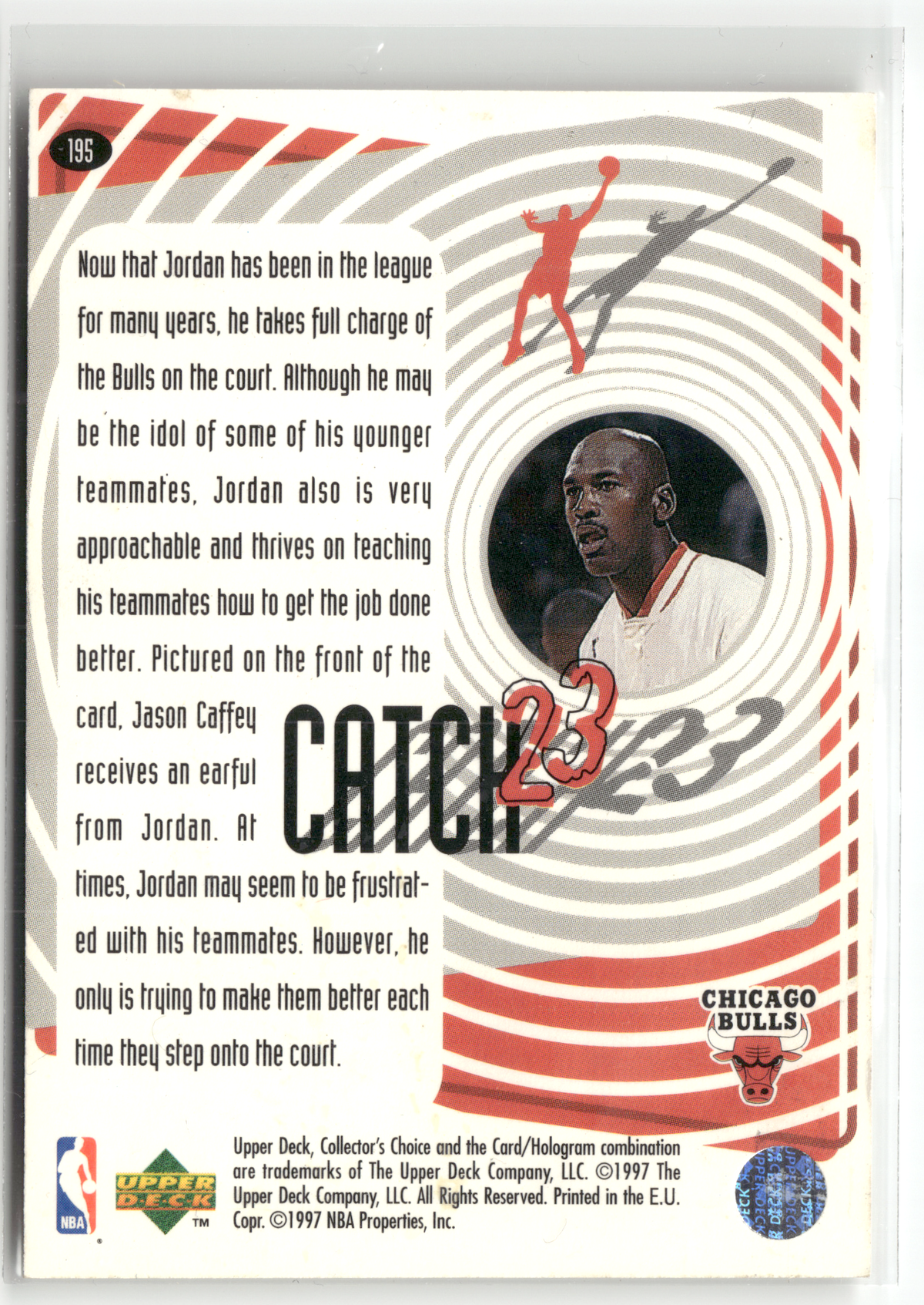 Basketball NBA Michael Jordan - 1997-98 Upper Deck Collector's Choice - Chicago Bulls #195 Trading Card Original