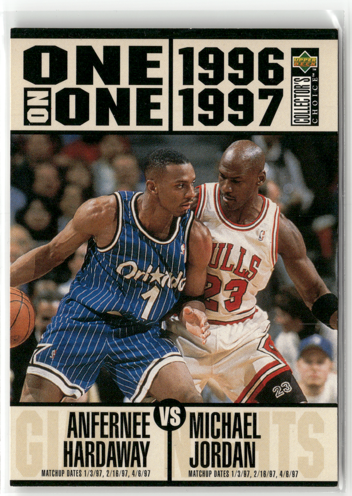 Basketball NBA Anfernee Hardaway - 1996-97 Upper Deck Collector's Choice One on One - Orlando Magic / Chicago Bulls #356 Trading Card Original