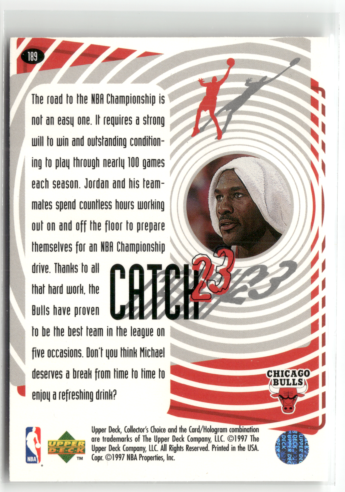 Basketball NBA Michael Jordan - 1997-98 Upper Deck Collector's Choice - Chicago Bulls #189 Trading Card Original