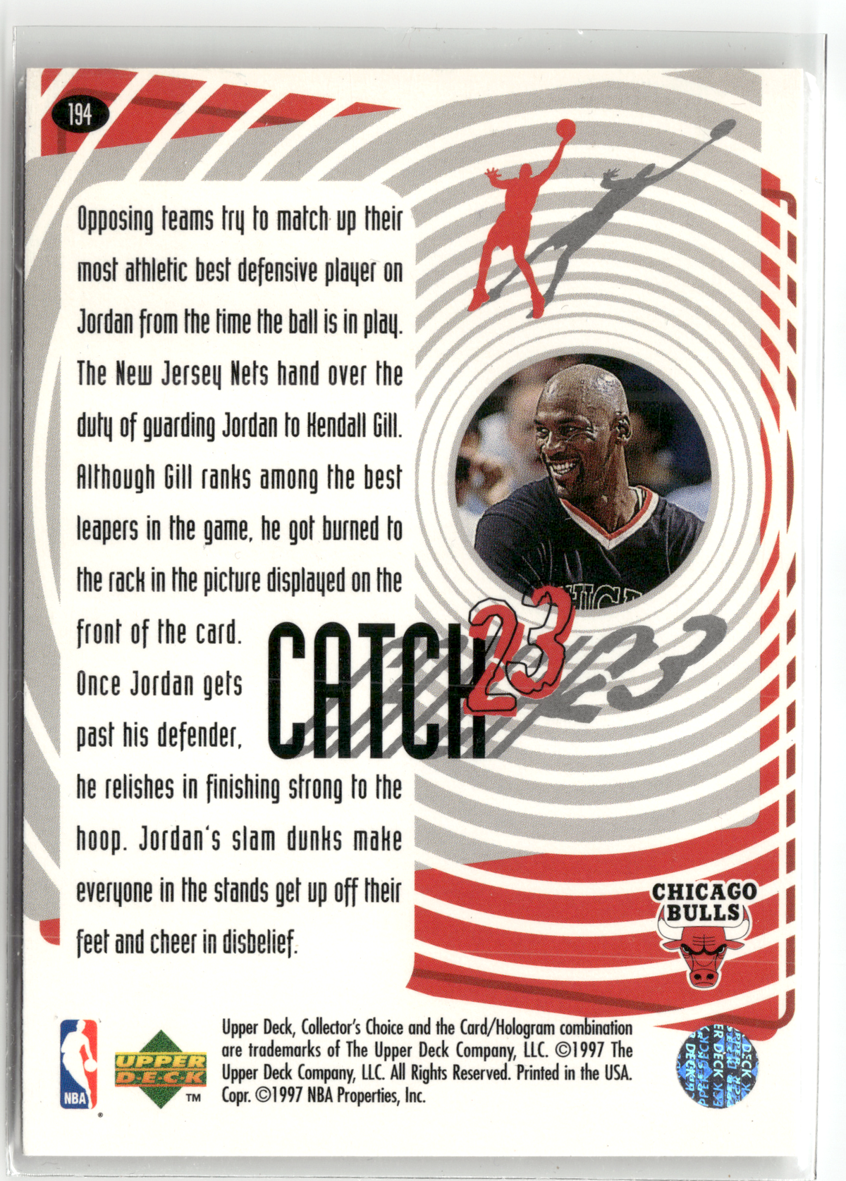 Basketball NBA Michael Jordan - 1997-98 Upper Deck Collector's Choice - Chicago Bulls #194 Trading Card Original