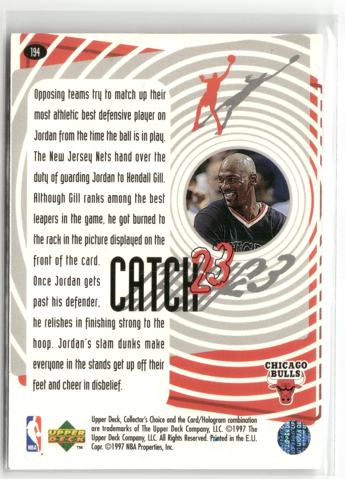 Basketball NBA Michael Jordan - 1997-98 Upper Deck Collector's Choice - Chicago Bulls #194 Trading Card Original