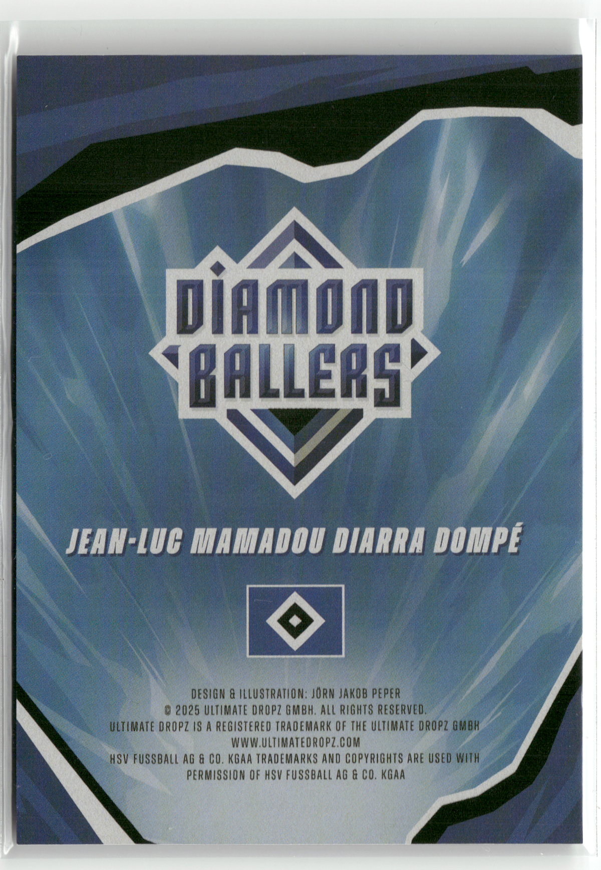 Fußball Jean-Luc Dompé - 2025 Ultimate Dropz Diamond Ballers - /99 - Hamburger SV Trading Card Original