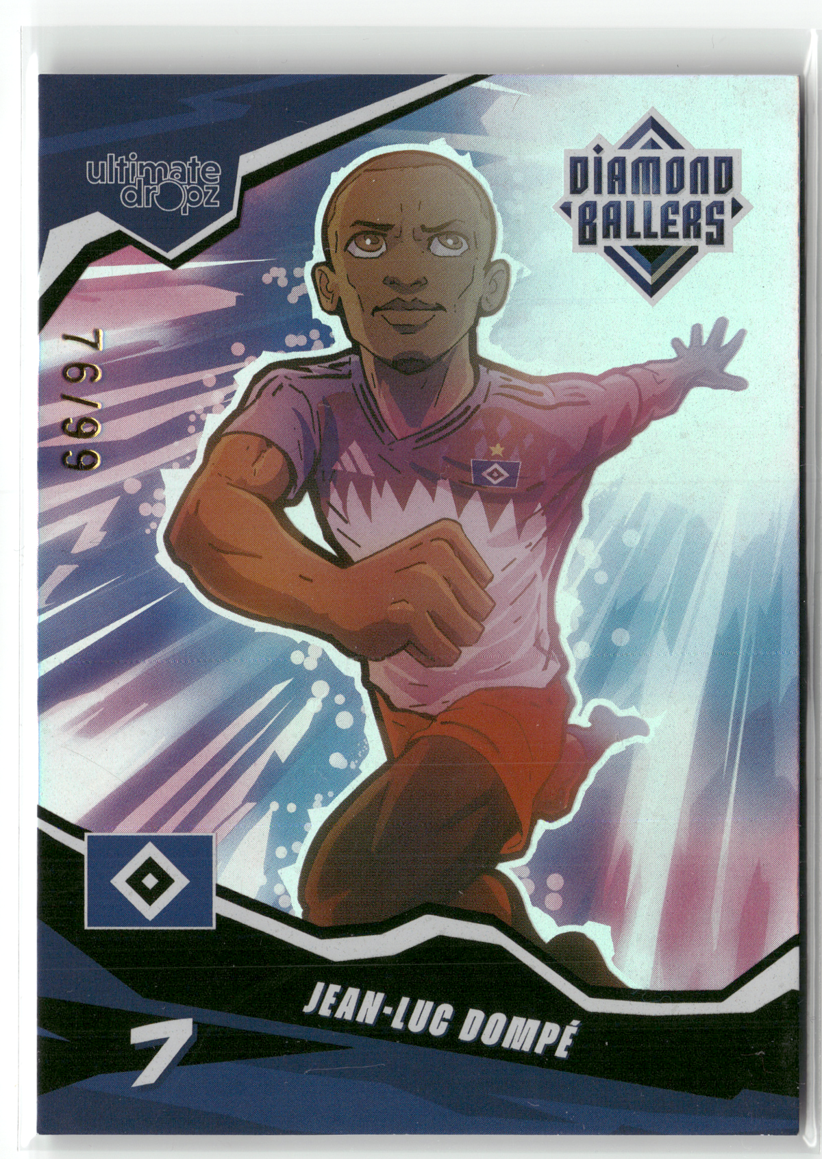 Fußball Jean-Luc Dompé - 2025 Ultimate Dropz Diamond Ballers - /99 - Hamburger SV Trading Card Original