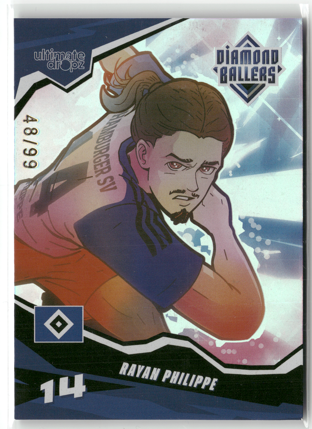 Fußball Rayan Philippe - 2025 Ultimate Dropz Diamond Ballers - /99 - Hamburger SV Trading Card Original