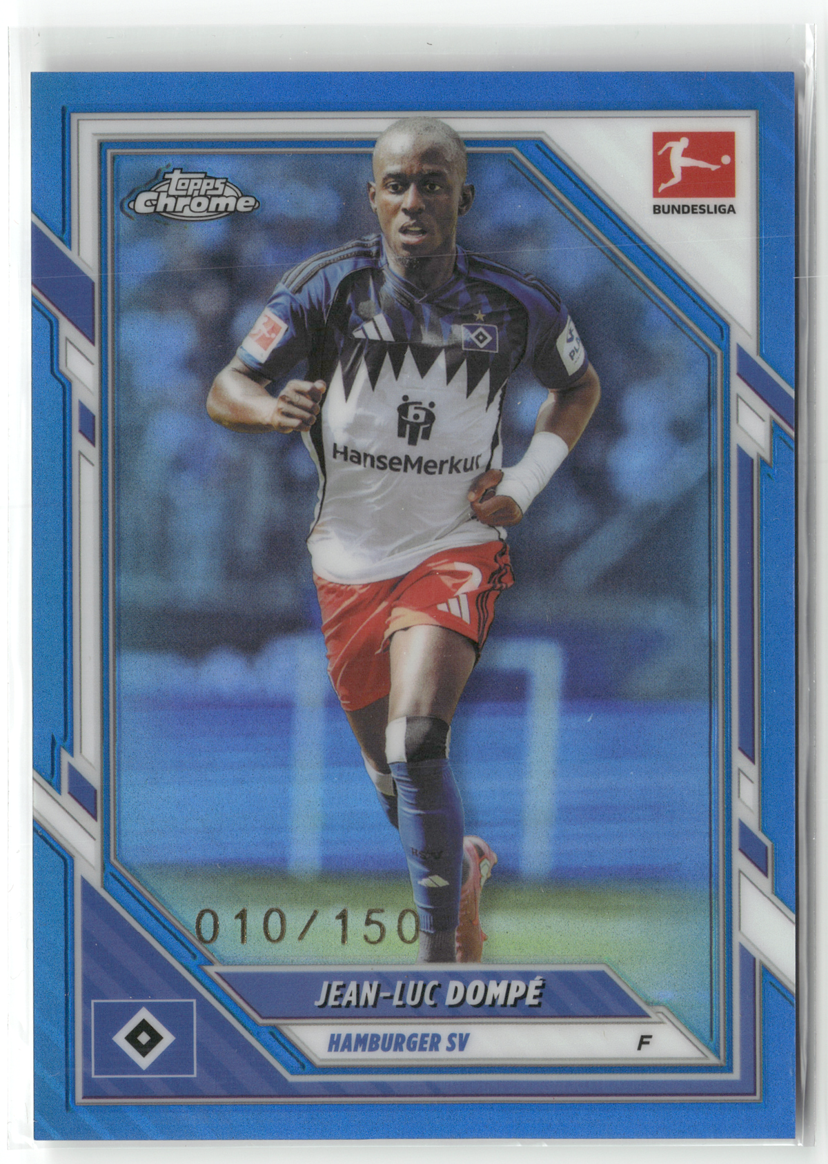 Fußball Jean-Luc Dompé - 2025-26 Topps Chrome Bundesliga - True Blue /150 - Hamburger SV #38 Trading Card Original