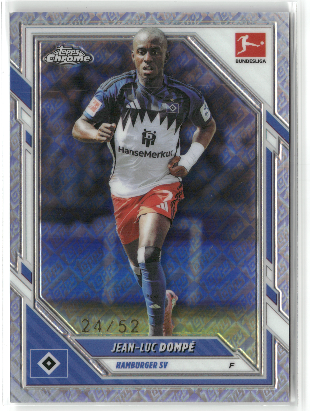 Fußball Jean-Luc Dompé - 2025-26 Topps Chrome Bundesliga - Toppsfractor /52 - Hamburger SV #38 Trading Card Original