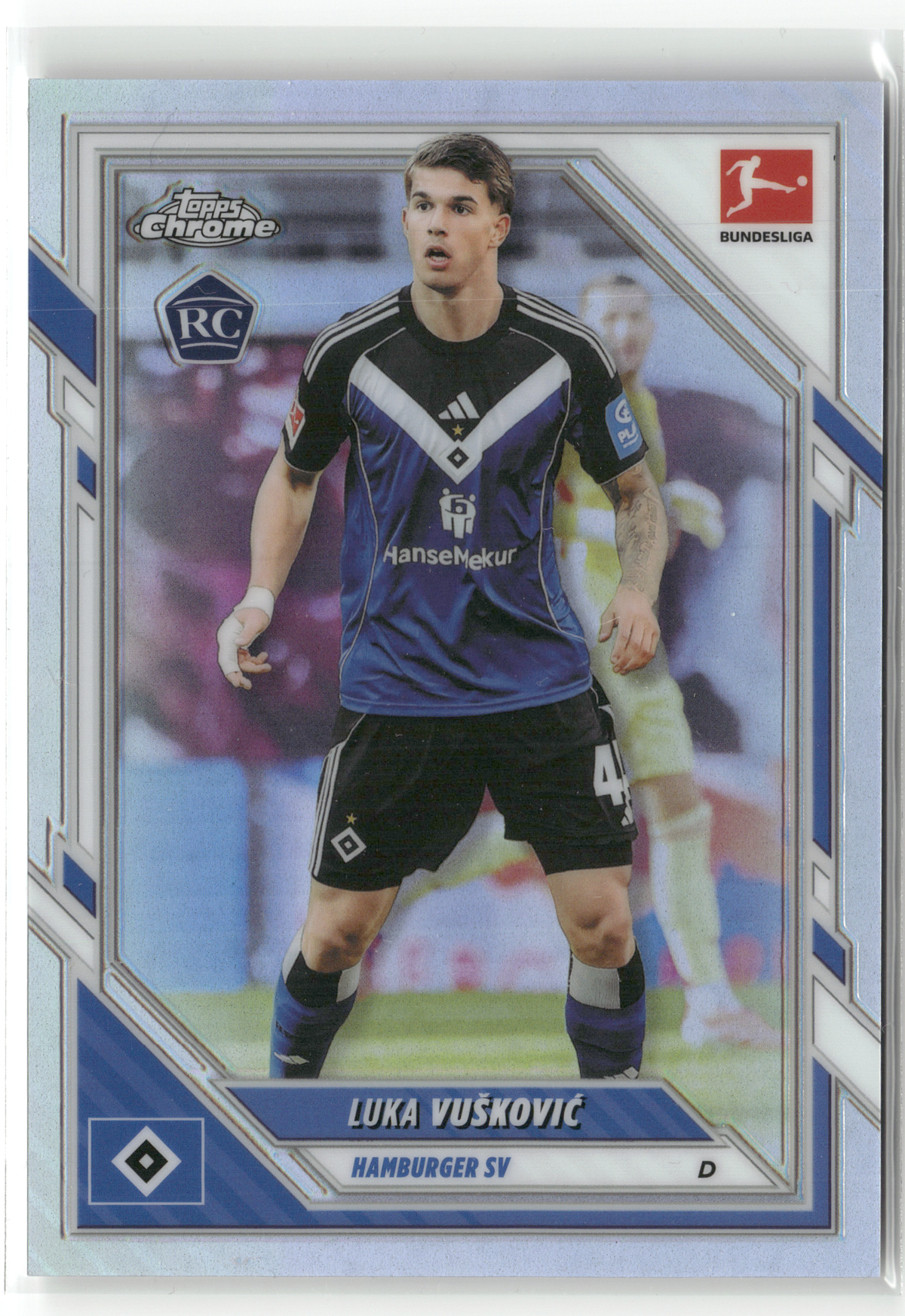 Fußball Luka Vušković Rookie - 2025-26 Topps Chrome Bundesliga - Refractor Rookie - Hamburger SV #35 Trading Card Original