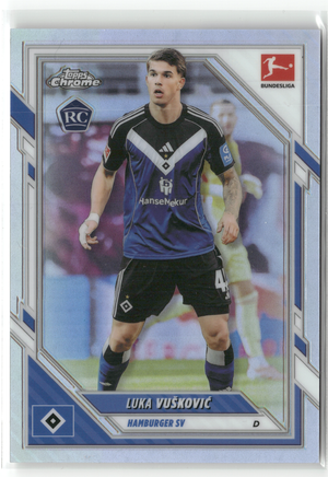Fußball Luka Vušković Rookie - 2025-26 Topps Chrome Bundesliga - Refractor Rookie - Hamburger SV #35 Trading Card Original