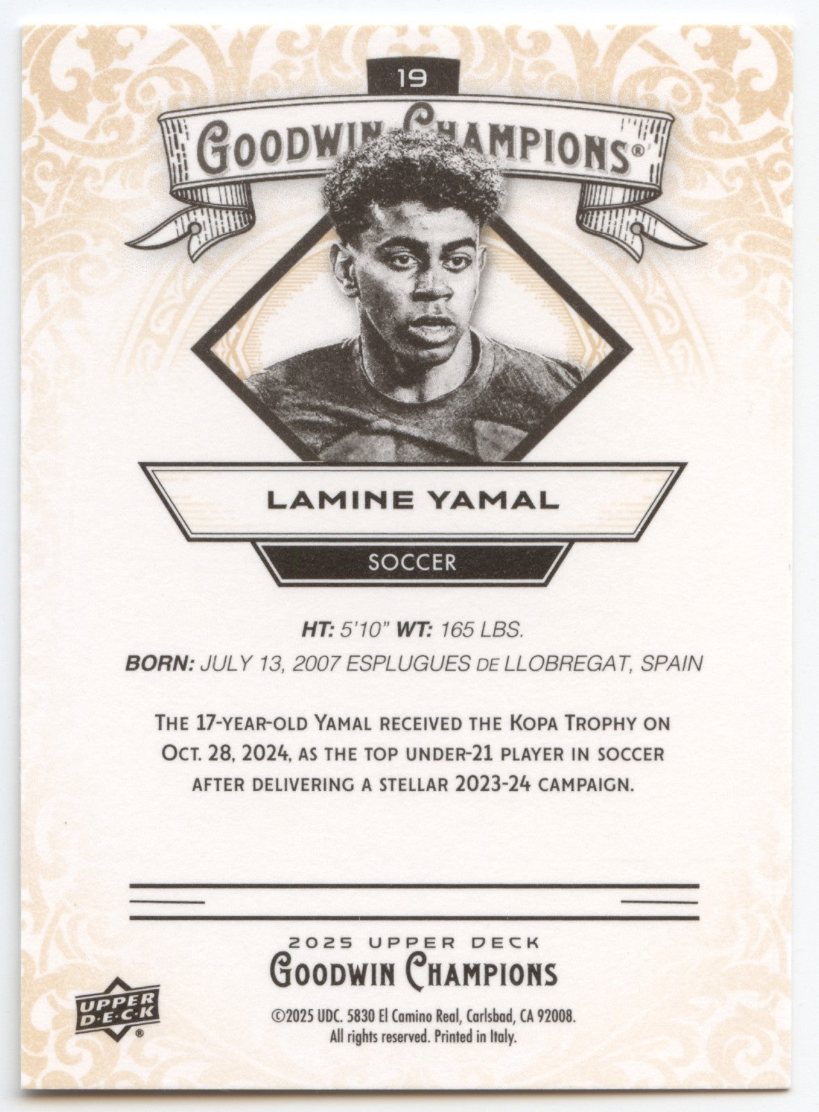 Lamine Yamal 2025 Upper Deck Goodwin Champions #19 FC Barcelona